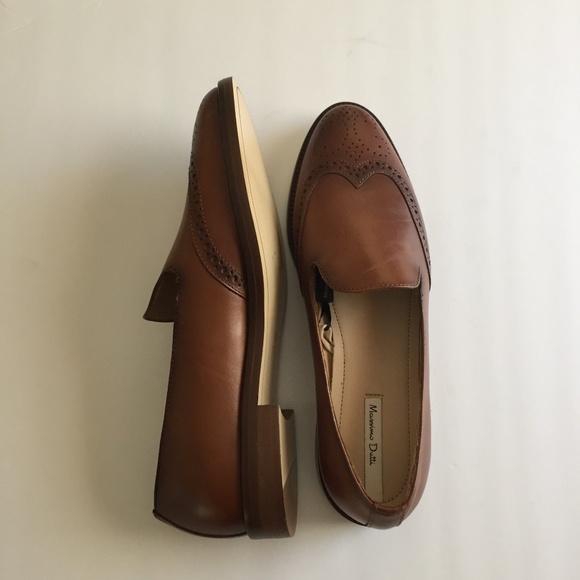 ‼️NWT: Massimo Dutti Leather Slip on Loafers sz 38 main image 5